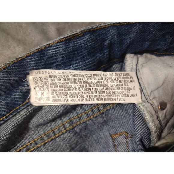 Streetwear Distressed Patch Work Mens 33×32 Straight Jeans By Forever 21 - Picture 11 of 11